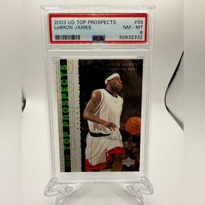 2003-04 Upper Deck UD Top Prospects - LeBron James #55 (RC) PSA 8 NM-MT